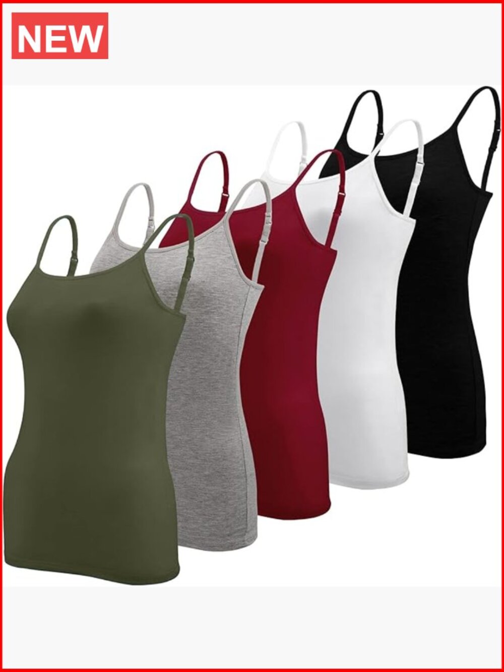 5 Pcs Women's Camisole Tank Top Spaghetti Strap Undershirt Basic Camisoles